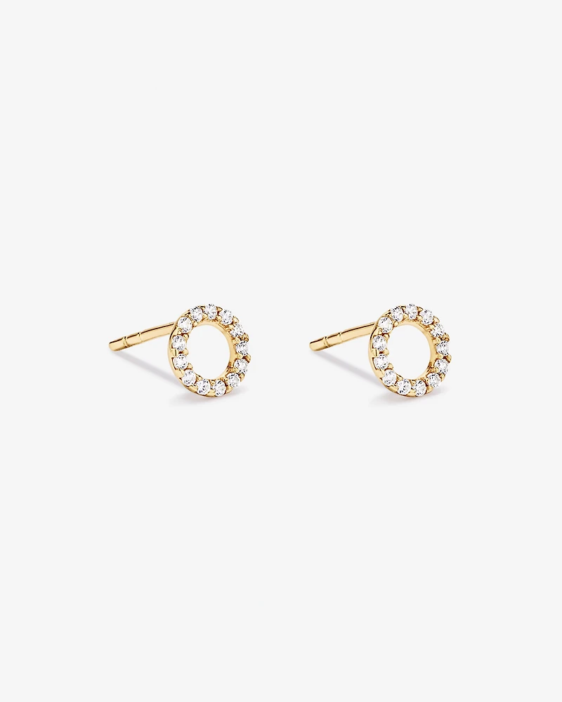 Ensemble cercle en vermeil 18 ct avec zirconiums cubiques