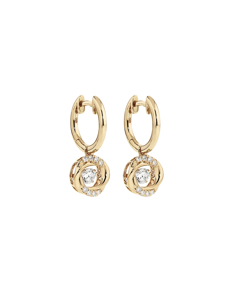 Lume Lab Swirl Huggie Earrings with 0.60 Carat TW of Laboratory-Grown Diamonds in 10kt Yellow Gold