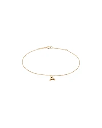 19cm (7.5") A Initial Bracelet in 10kt Yellow Gold
