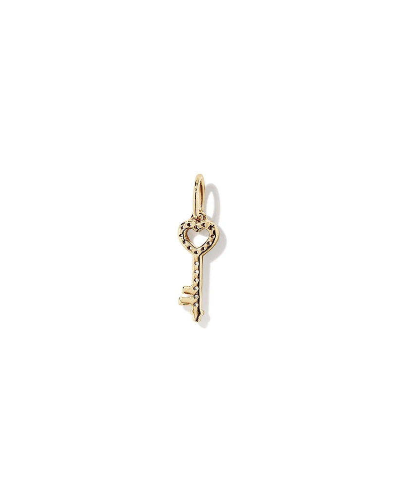 0.04 Carat TW Diamond Key Pendant in 10kt Yellow Gold