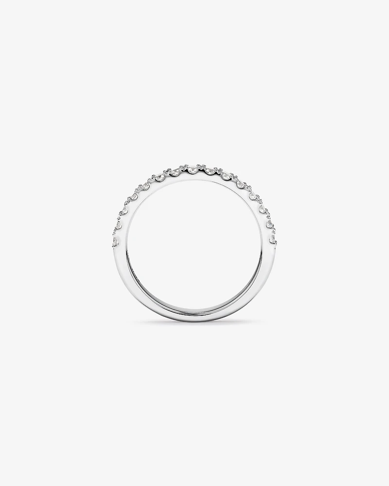 0.34 Carat TW Round Brilliant Claw-Set Wedding Band 18kt White Gold