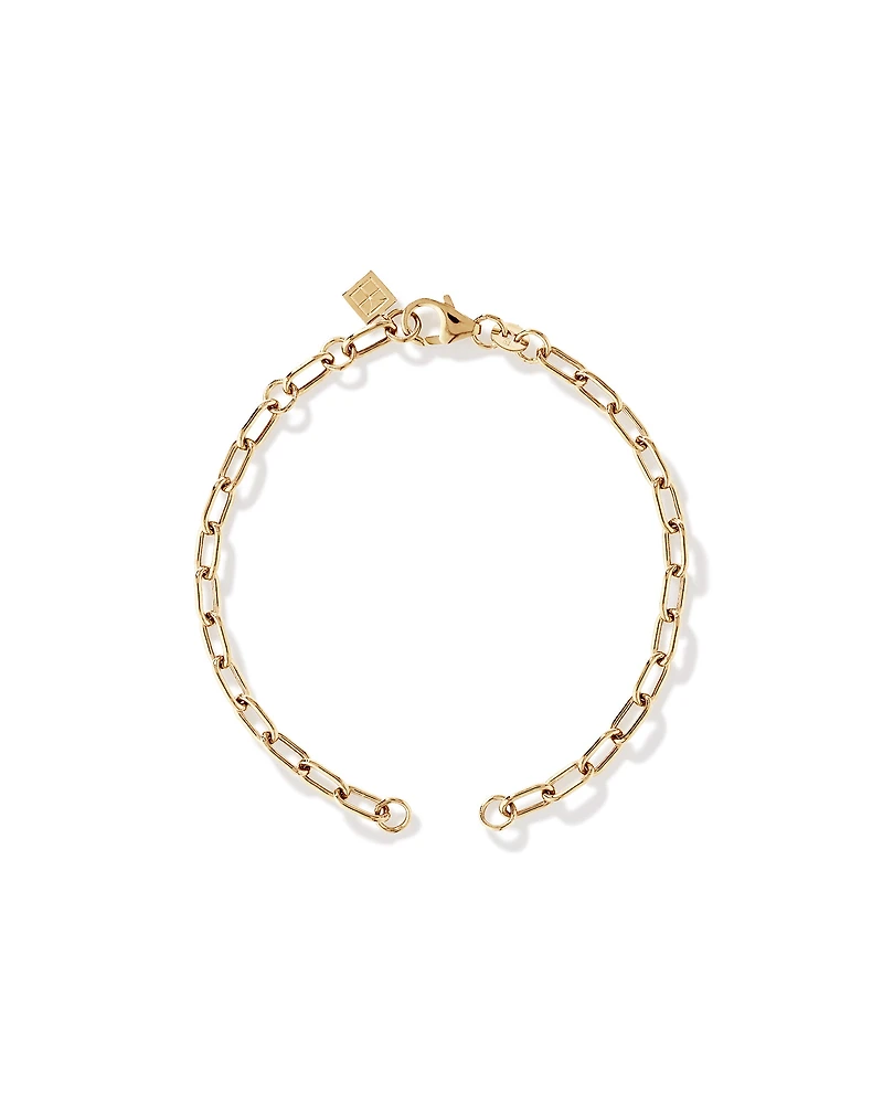 18cm (7") Round Paperclip Open Pendant Bracelet in 10kt Yellow Gold