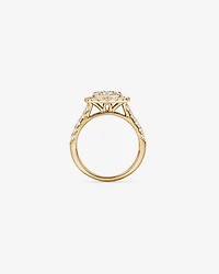Bague en or jaune 10 carats sertie d'un diamant rond brillant de synthèse 2,00