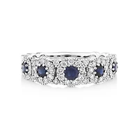 Bubble Ring with Sapphire and .50 Carat TW Diamonds in 14kt White Gold