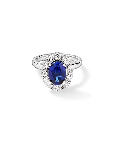 Création de la bague en diamant TW Sapphire & 0,97 carat cultivée laboratoire or blanc 10 carats