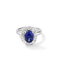 Création de la bague en diamant TW Sapphire & 0,97 carat cultivée laboratoire or blanc 10 carats