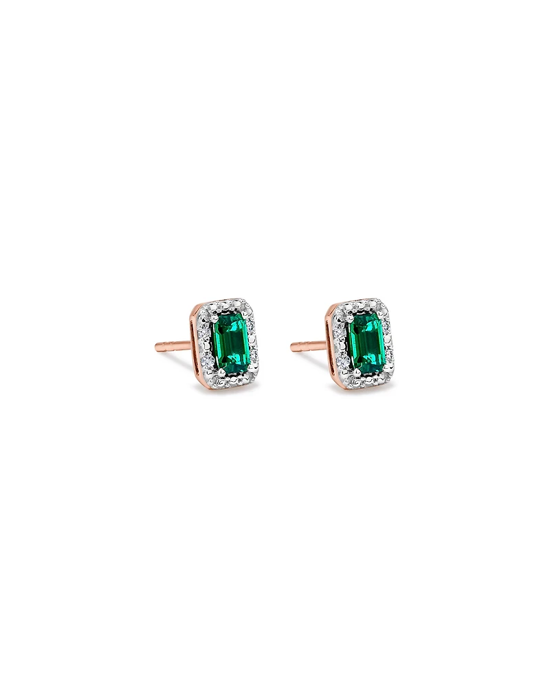 Création de la bague halo en diamant TW de 0,10 carat cultivée en laboratoire en or rose 10 kt et Rhodium