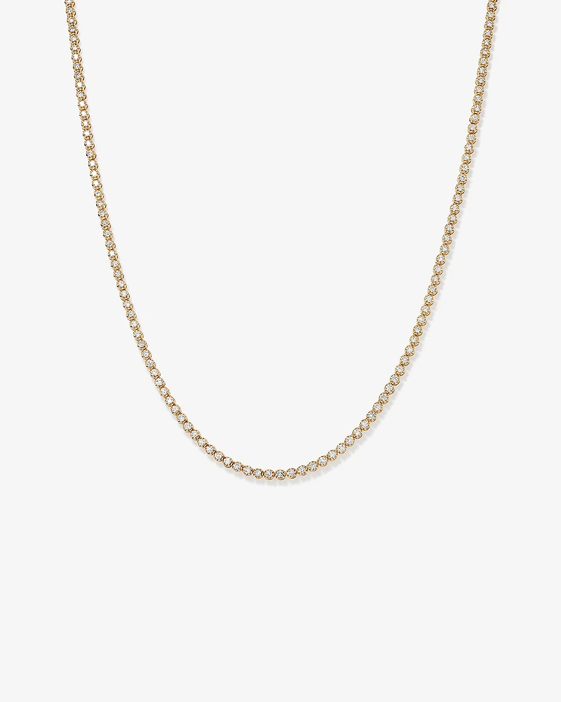 4.00 Carat TW Laboratory-Grown Diamond Tennis Necklace set in 10kt Yellow Gold