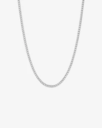 65cm (22") 6mm-6.5mm Width Curb Chain in 10kt White Gold