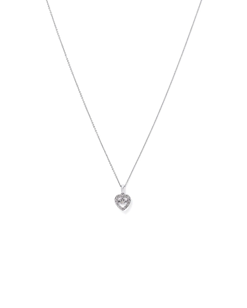 Lume Lab Heart Pendant with 0.37 Carat TW of Laboratory-Grown Diamonds in Sterling Silver