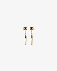 10mm Ruby Accent Sleepers in 10kt Yellow Gold