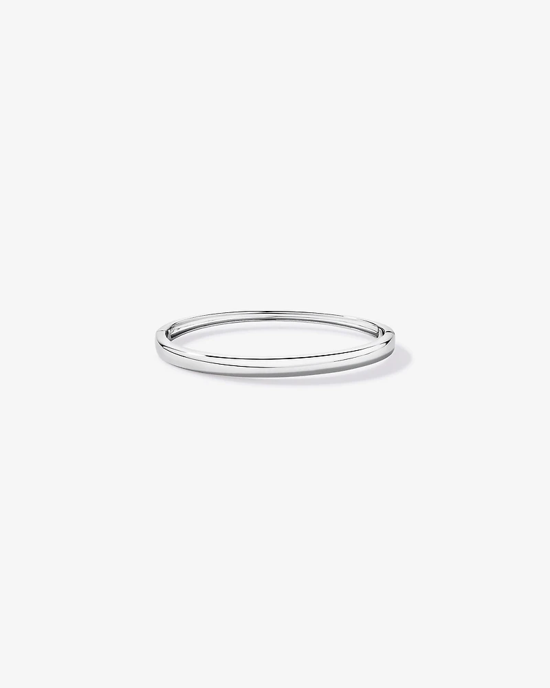 Polished Hinged Bangle in Sterling Silver - Medium