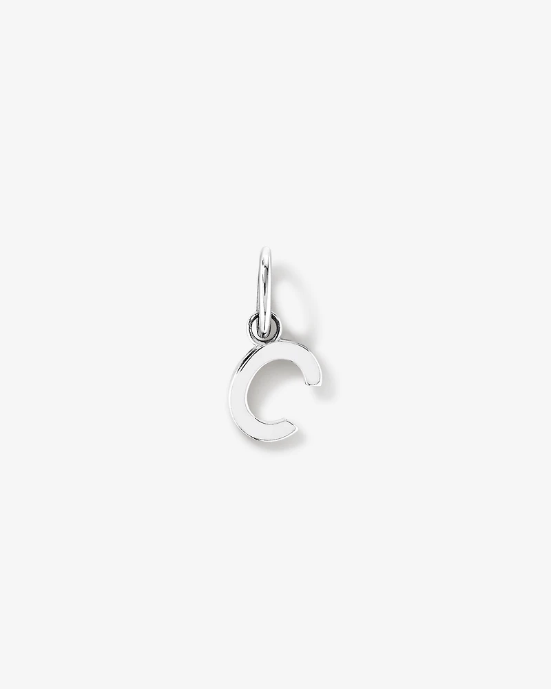 Letter C Initial Pendant in Sterling Silver