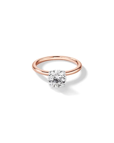 1.50 Carat TW Round Brilliant Laboratory-Grown Diamond Solitaire Engagement Ring 14kt Rose and White Gold