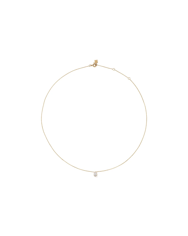 0.64 Carat TW Laboratory-Grown Diamond Pear Bezel Pendant and Earrings Box Set in 10kt Yellow Gold