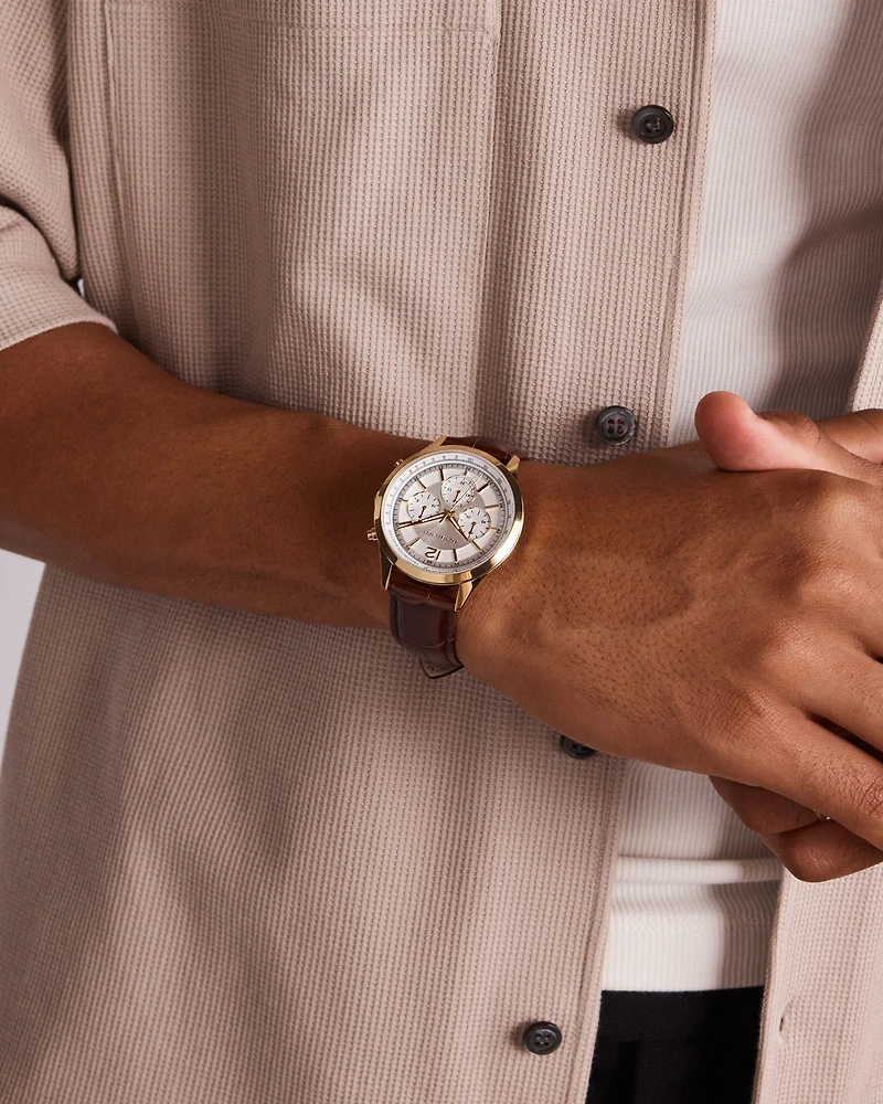 Men's 42mm Chronograph Watch in Gold-Tone Stainless Steel
