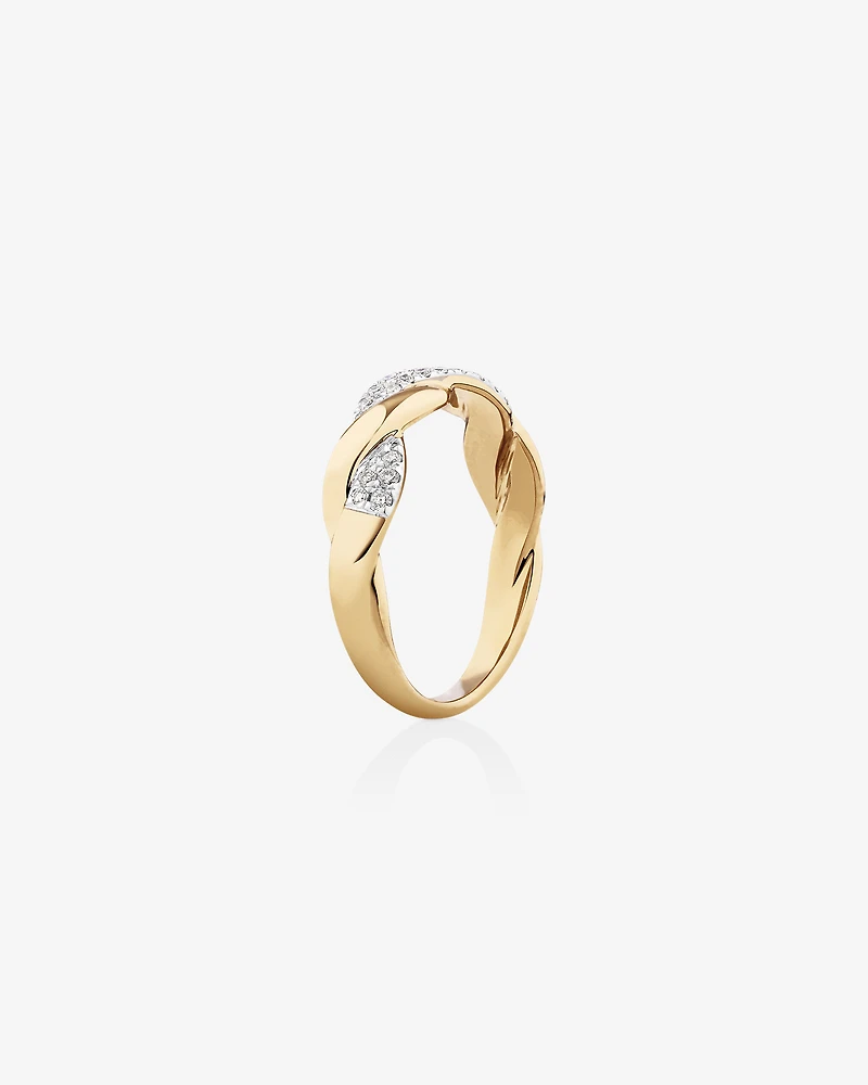 Twist Ring with 0.20 Carat TW of Diamonds in 10kt Yellow Gold