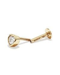 0.08 Carat TW Laboratory-Grown Diamond Heart Helix Earring in 10kt Yellow Gold