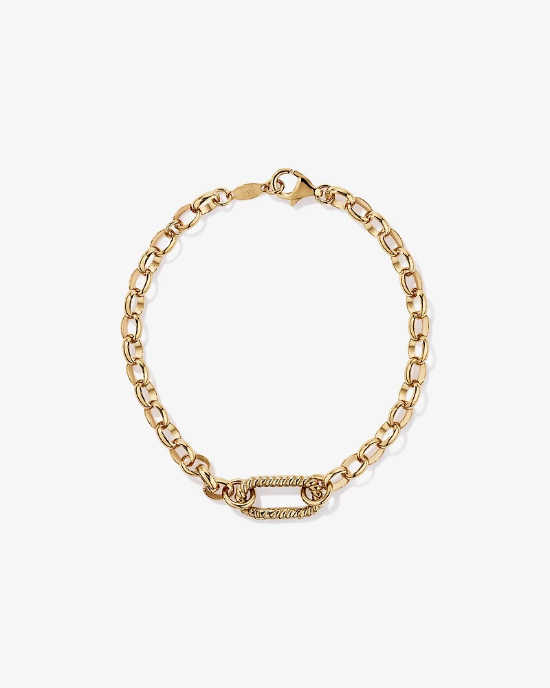 Connecteur pendentif trombone torsadé en or jaune 10 carats