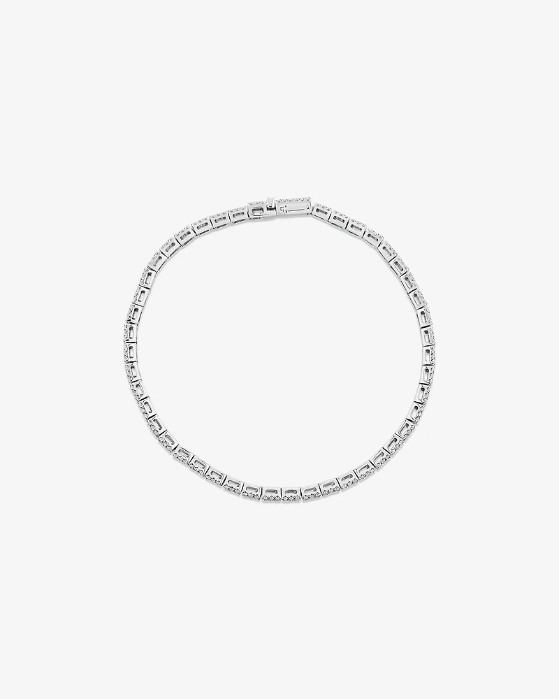 3.37 Carat TW Baguette Diamond Tennis Bracelet in 14kt White Gold