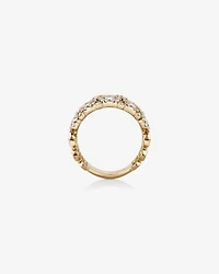 Bague à bulles à 3 rangs en or jaune 14 K avec diamants totalisant 3 ct