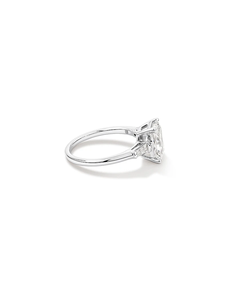 2.25 Carat TW Three Stone Radiant and Baguette Laboratory-Grown Diamond Engagement Ring 14kt White Gold