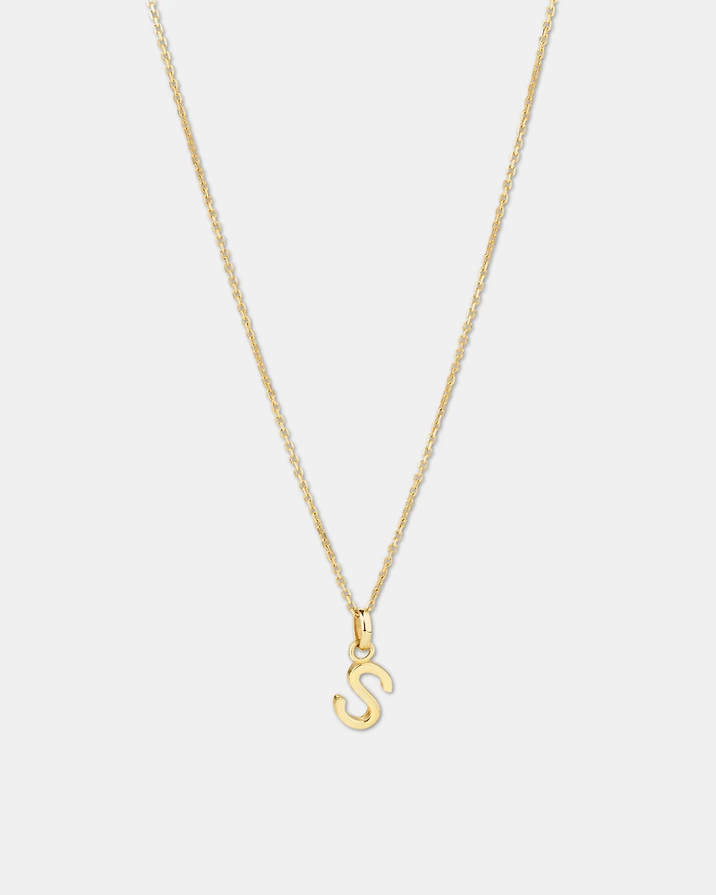 Pendentif « S » en or jaune 10 K