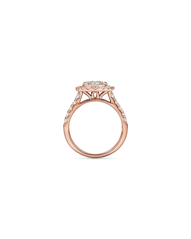 2.00TW Round Brilliant Laboratory-Grown Diamond Cluster Ring 10kt Rose Gold
