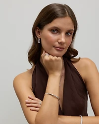 Bracelet charnière poli en argent sterling - Moyen