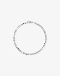 21cm (8.5") 3.75mm Flat Beveled Curb Bracelet in 10kt White Gold