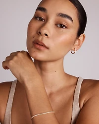 1.00 Carat TW Laboratory-Grown Diamond Hoop Huggie Earrings in 10kt Yellow Gold