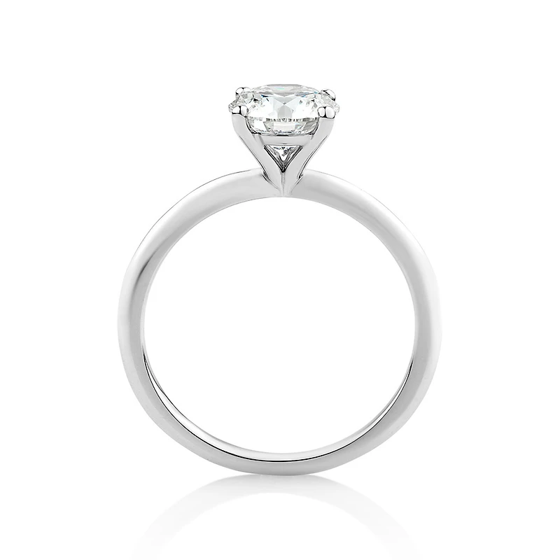 Bague en or blanc 14 K avec diamant créé en laboratoire totalisant 1,25 ct