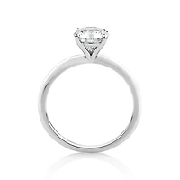 Bague en or blanc 14 K avec diamant créé en laboratoire totalisant 1,25 ct