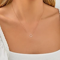 "O" Initial Necklace with 0.10 Carat TW of Diamonds in 10kt Yellow Gold