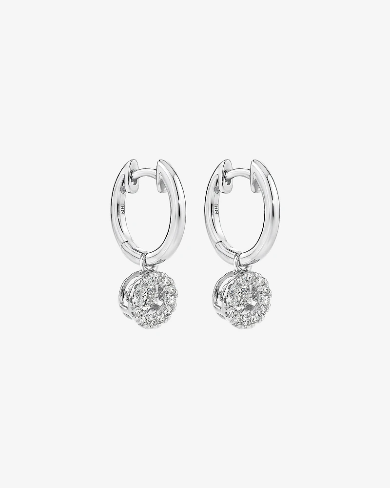 Boucles d’oreilles rondes Lume Lab Brilliant Huggie avec 0,30 carat TW de diamants cultivés en laboratoire en argent sterling