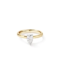 Bague de fiançailles solitaire diamant taille poire certifié TW de 0,70 carat en or jaune et blanc 18 carats