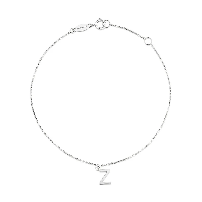 19cm (7.5") Z Initial Bracelet in Sterling Silver