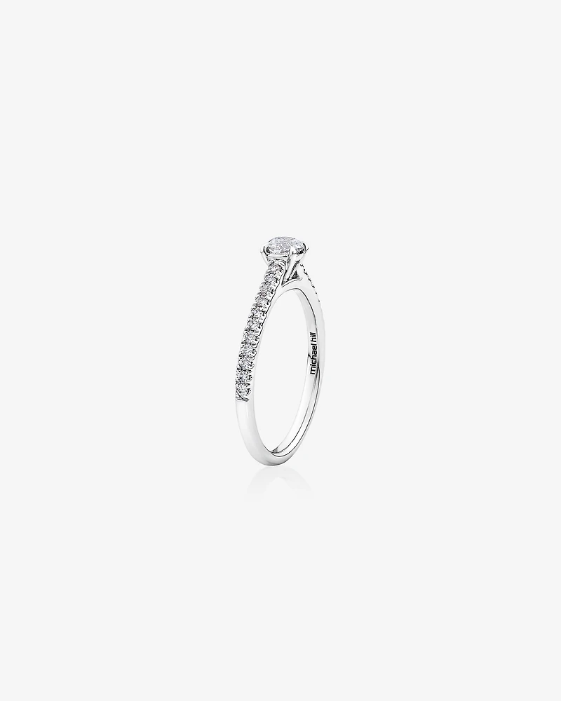 Bague de fiançailles en or blanc 14 K avec diamants totalisant 0,50 ct