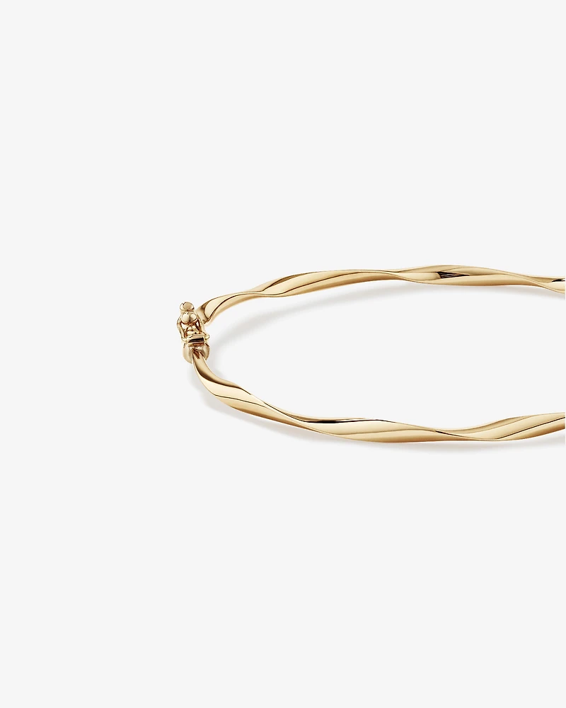 60mm Hollow Twist Bangle In 10kt Yellow Gold
