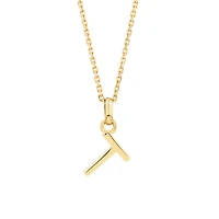 Pendentif « T » en or jaune 10 K