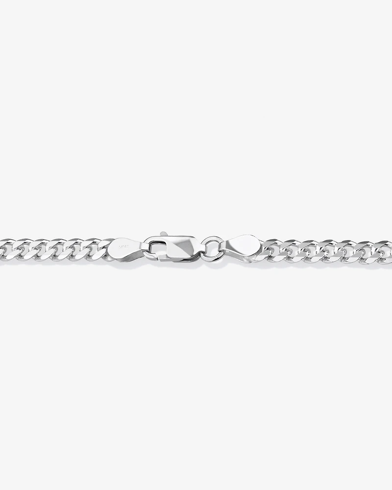50cm (20") 4mm-4.5mm Width Curb Chain in Sterling Silver