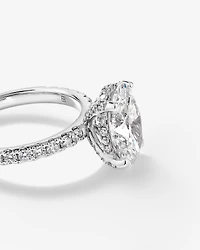 3.50 Carat TW Oval Cut Laboratory-Grown Diamond Engagement Ring in 18kt White Gold