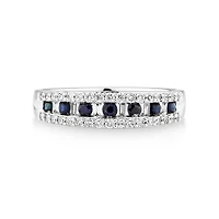 Ring with Sapphire & 0.29 Carat TW of Diamonds In 10kt White Gold