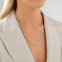 Chaîne gourmette en argent sterling de 60 cm, largeur de 3,4 mm