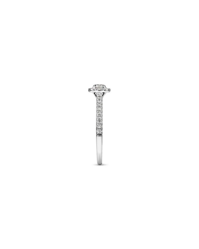 Round Brilliant Halo Ring with 0.50 Carat TW of Diamonds in 14kt White Gold