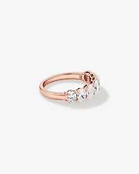 Alliance ovale TW en diamant cultivé en laboratoire de 2,00 carats en or rose 14 carats