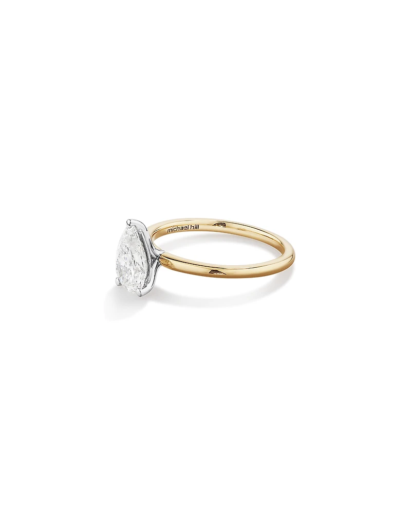 1.25 Carat TW Pear Laboratory-Grown Diamond Solitaire Engagement ring 14kt Yellow and White Gold