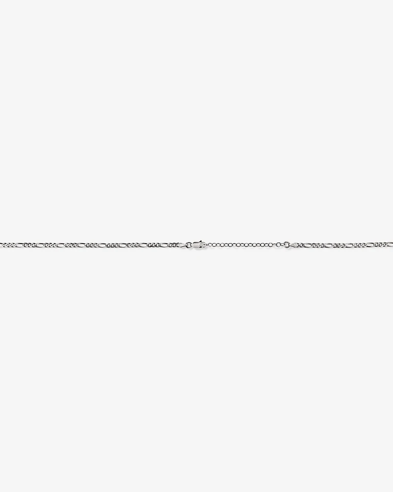 60cm (24") Oxidised Figaro Chain in Sterling Silver