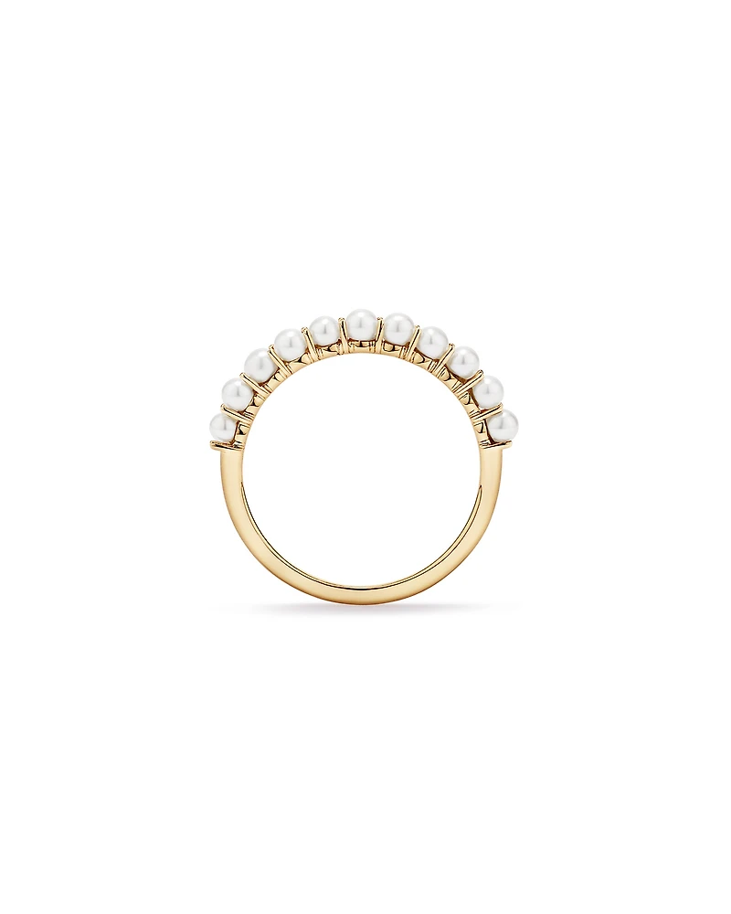 Cultured Freshwater Pearl Band Ring 10kt Gold
