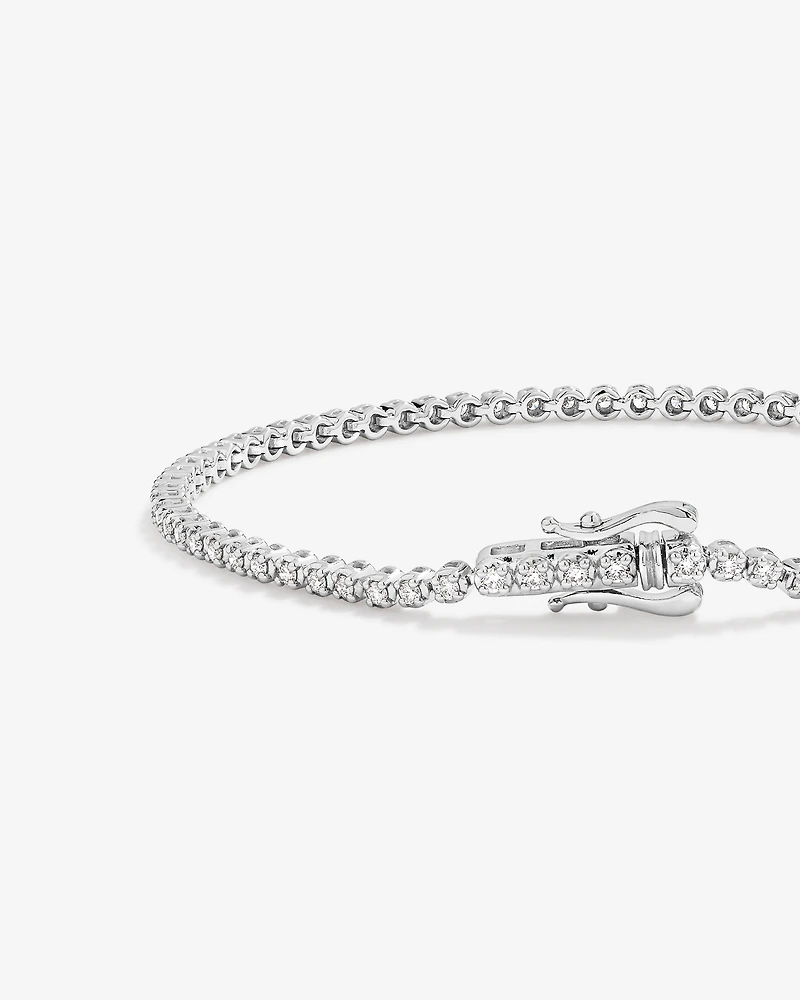 Bracelet de tennis en diamant cultivé en laboratoire 1,00 carat TW en argent sterling